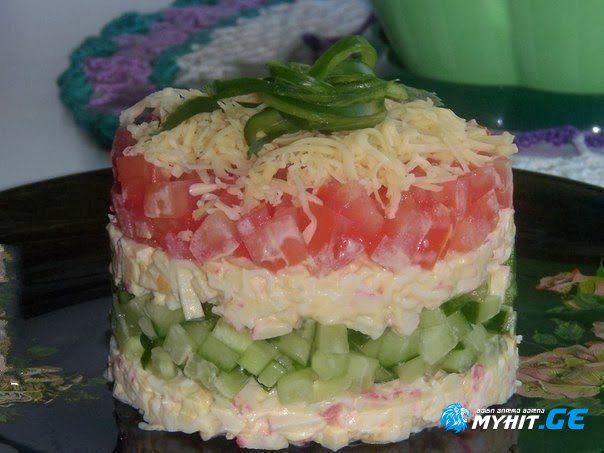 კიბორჩხალას სალათა ბოსტნეულით