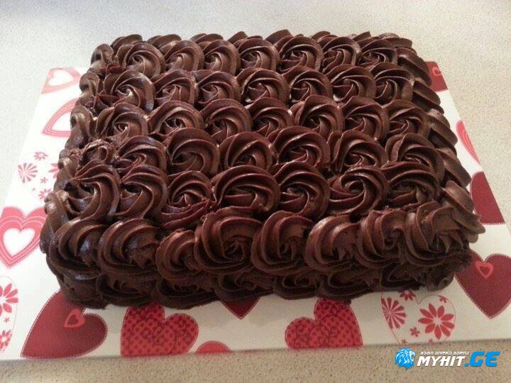 შოკოლადის კრემი-განაში ტორტებისთვის