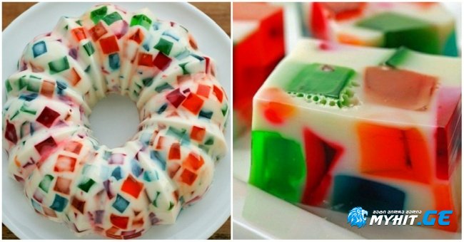 ჟელეს ტორტი "მოზაიკა" – კიდევ ერთი საახალწლო დესერტი