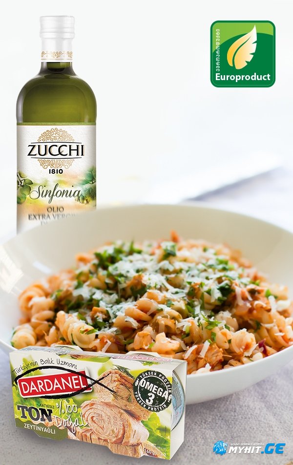 უგემრიელესი სამარხვო სალათა პასტა "რისკოსათი" და თინუსით