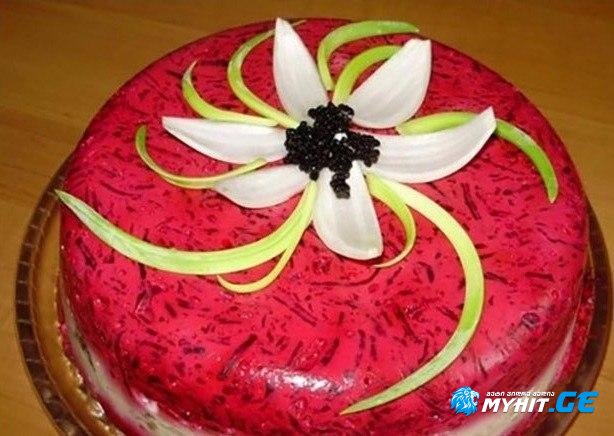 ულამაზესი ჟელეს ტორტი-სალათა "ქაშაყი ქურქში" - გააოცეთ სტუმრები!