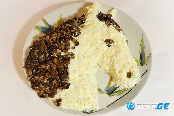 საახალწლო სალათა "ცხენი" 2014 წლის სიმბოლო