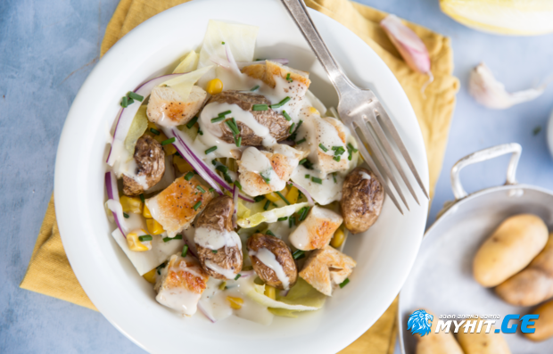 კარტოფილისა და ქათმის სალათა