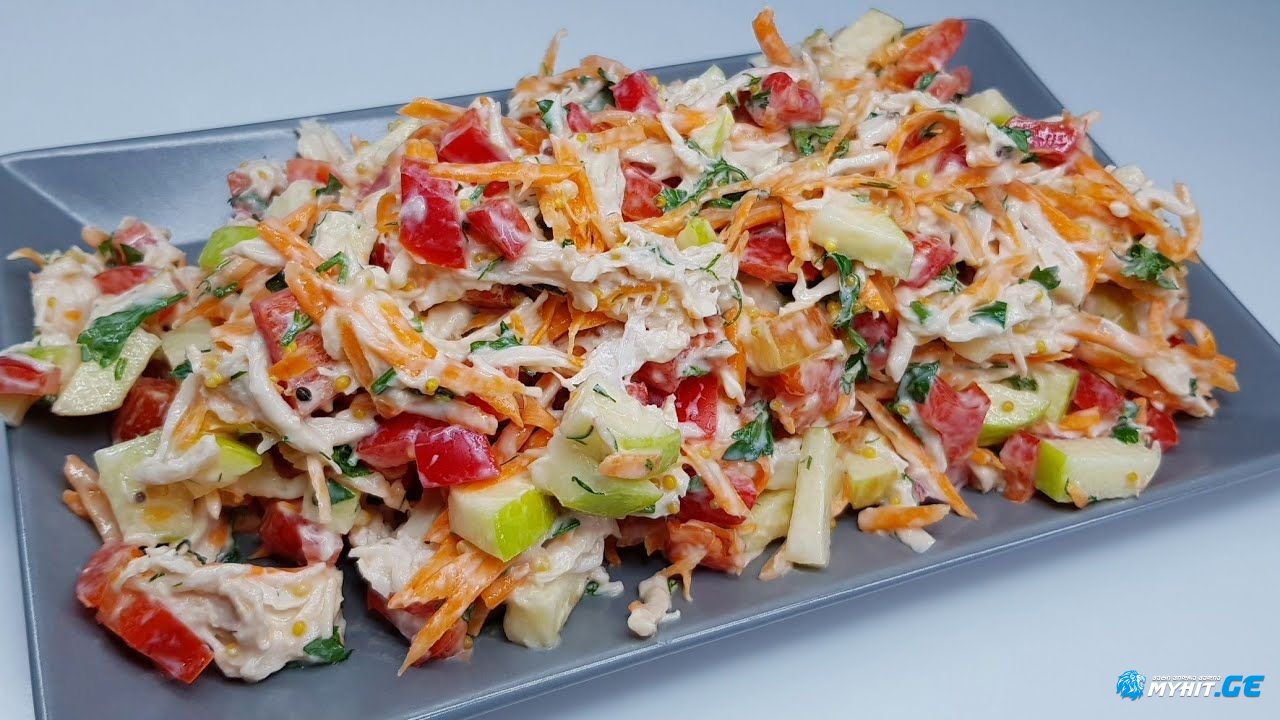 ვიტამინებით სავსე ქათმის სალათა მინიმალური ინგრედიენტებით