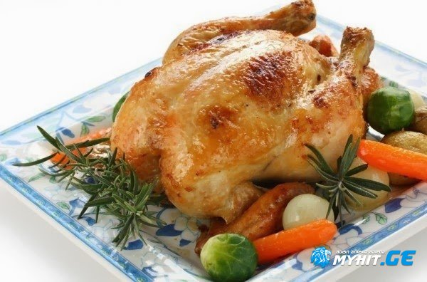 სოკოთი ფარშირებული ქათამი