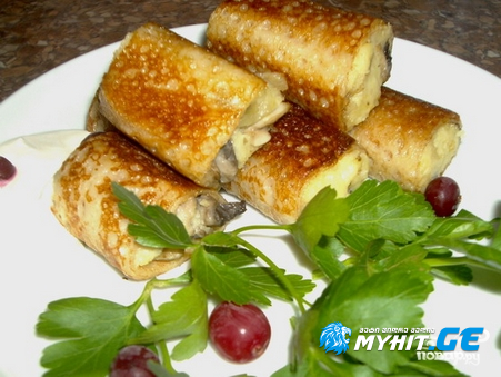 ბლინები სოკოთი და კარტოფილით - გემრიელი სამარხვო კერძი