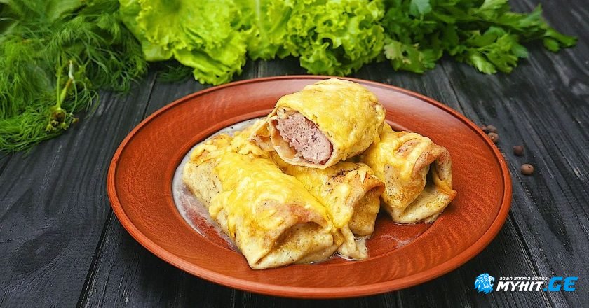 კვერცხის  ბლინები ხორცის ფარშით