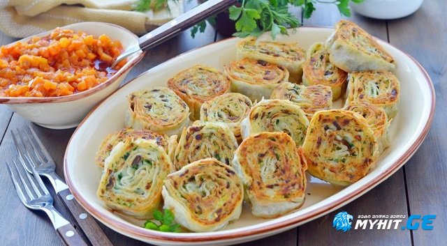 ლავაშის ცხელი რულეტები კარტოფილითა და სოკოთი - მარტივი და გემრიელი სამარხვო ღვეზელი!