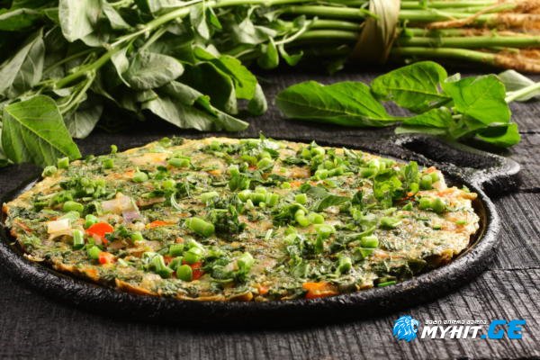 ომლეტი ისპანახითა და სულგუნით