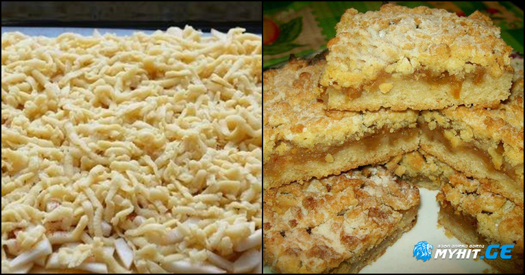 გახეხილი ნამცხვარი ვაშლით