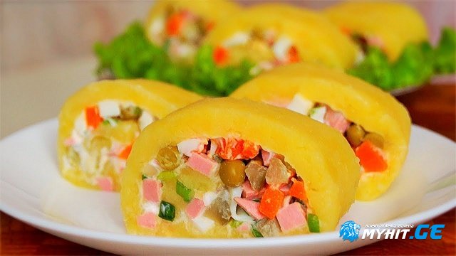 მარტივი და გემრიელი ბოსტნეულის რულეტი თქვენი სადღესასწაულო სუფრისთვის