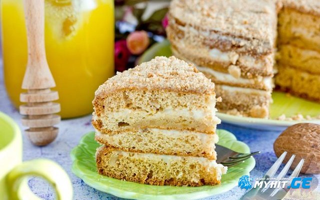 თაფლის ნამცხვარი ნიგვზით