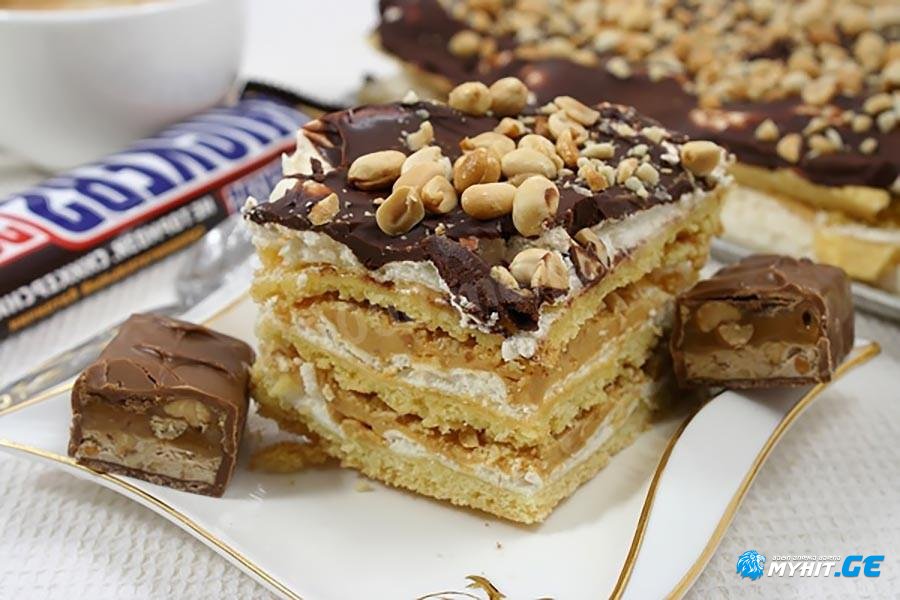 ტორტი სნიკერსი - უგემრიელესი დესერტი